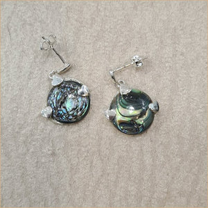 Boucles d'oreilles coeur recto verso en abalone "EN1111.A"