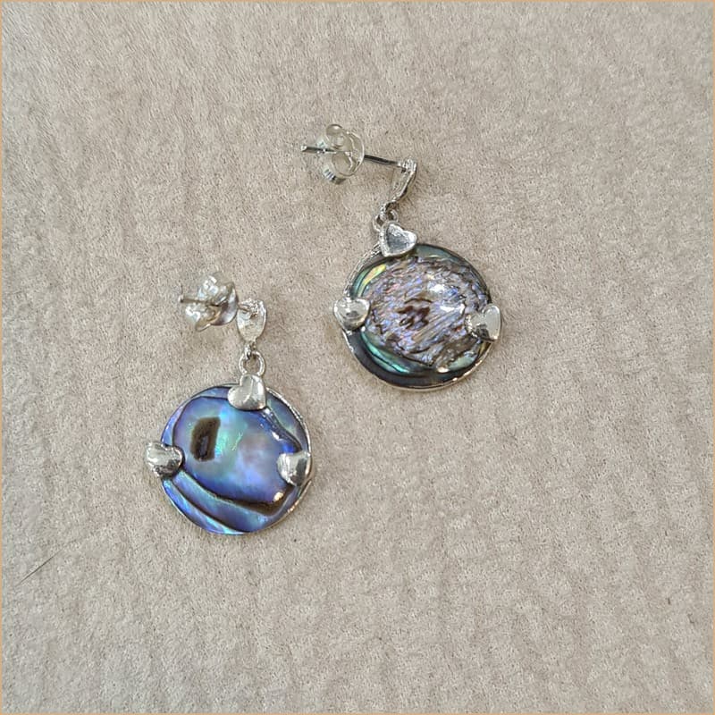 Boucles d'oreilles coeur recto verso en abalone "EN1112.A"