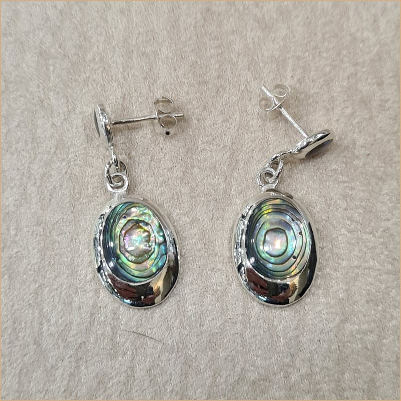 Boucles d'oreilles pendantes ovales en abalone "EN1113.A"