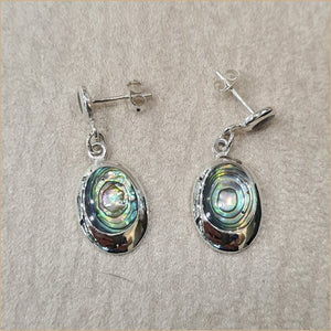 Boucles d'oreilles pendantes ovales en abalone "EN1113.A"