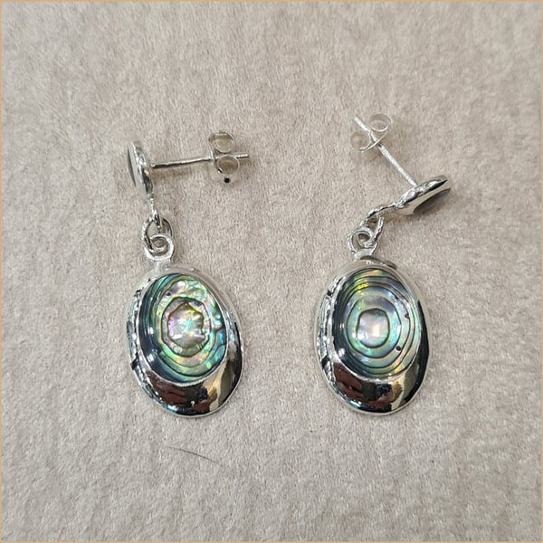 Boucles d'oreilles pendantes ovales en abalone "EN1113.A"