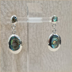 Boucles d'oreilles pendantes ovales en abalone "EN1113.A"