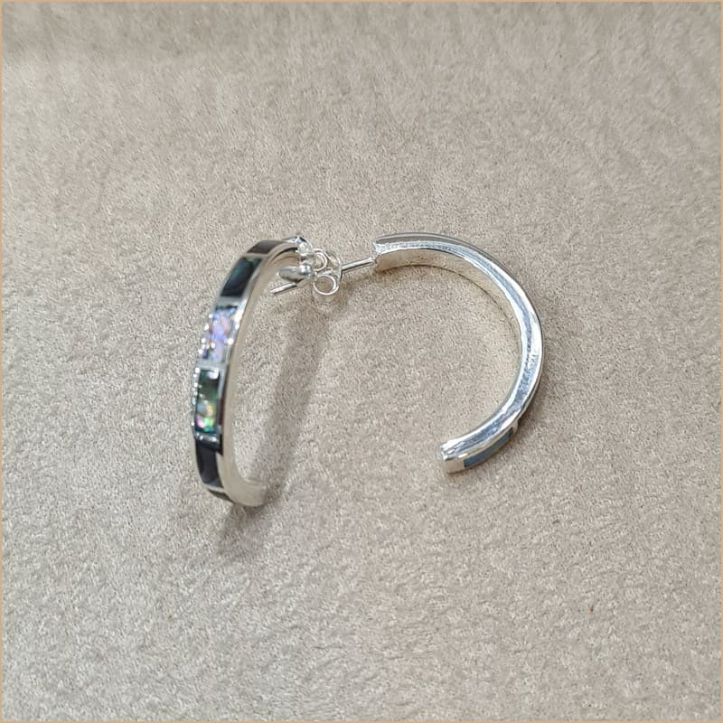 Boucles d’oreilles demi créoles en abalone “EN1123.A”