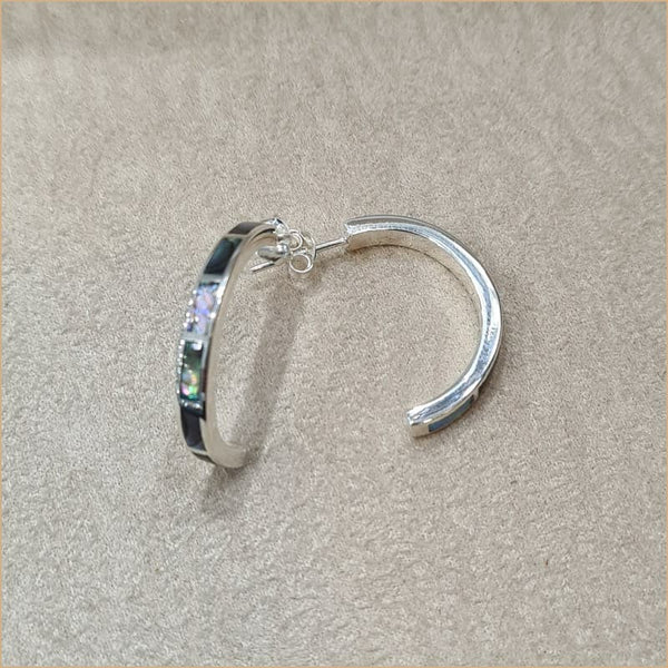 Boucles d’oreilles demi créoles en abalone “EN1123.A”