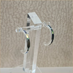 Boucles d’oreilles demi créoles en abalone “EN1123.A”