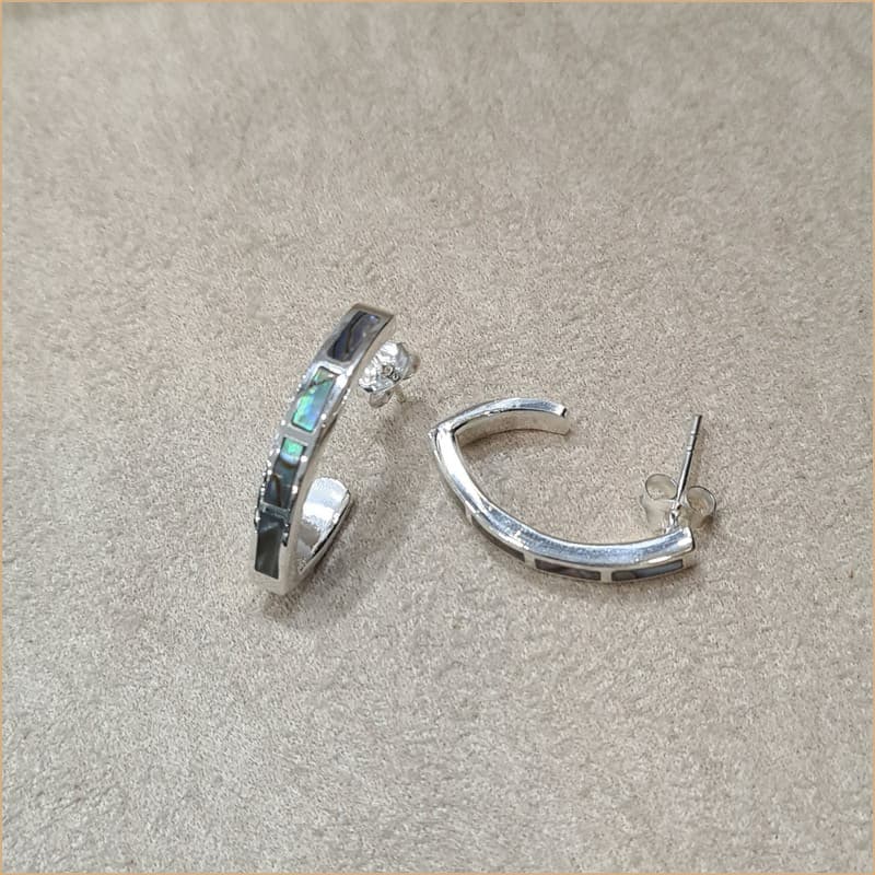 Boucles d’oreilles demi créoles en abalone “EN1125.A”