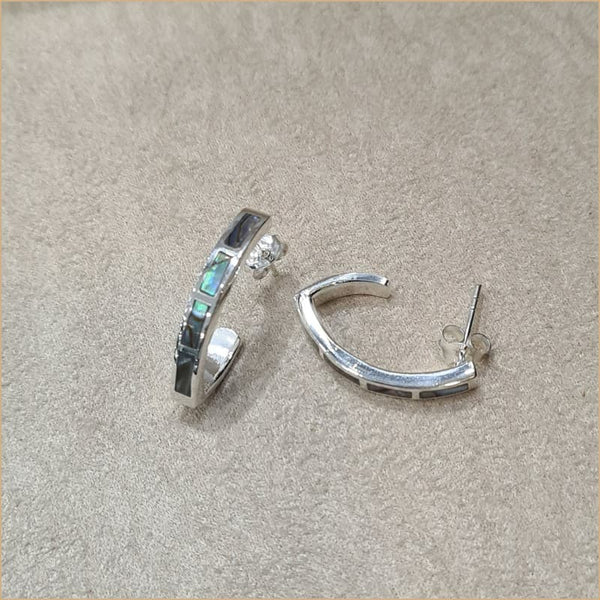Boucles d’oreilles demi créoles en abalone “EN1125.A”