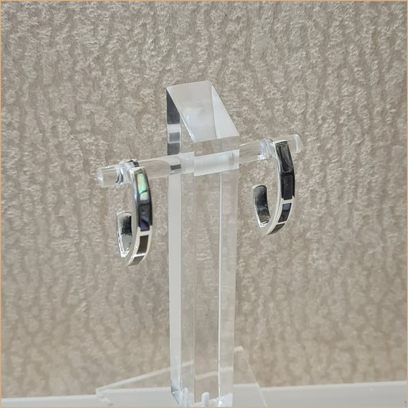 Boucles d’oreilles demi créoles en abalone “EN1125.A”