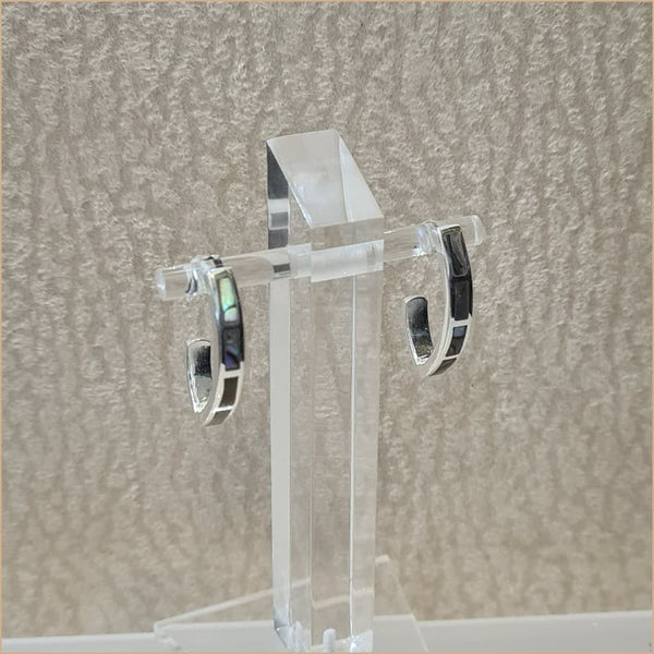 Boucles d’oreilles demi créoles en abalone “EN1125.A”