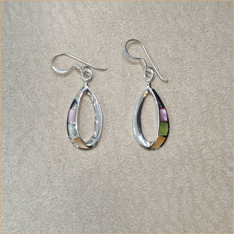 Boucles d’oreilles en nacre multicolore “EN1150.M”