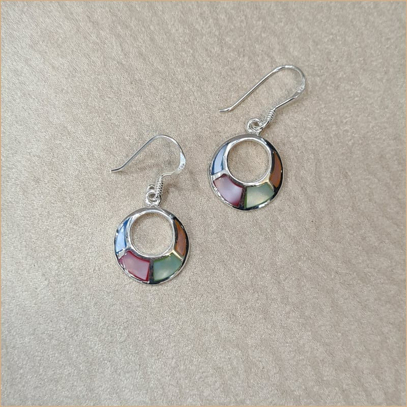 Boucles d’oreilles en nacre multicolore “EN1151.M”