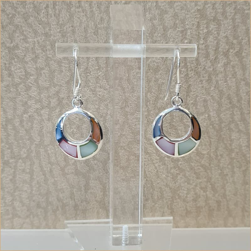 Boucles d’oreilles en nacre multicolore “EN1151.M”