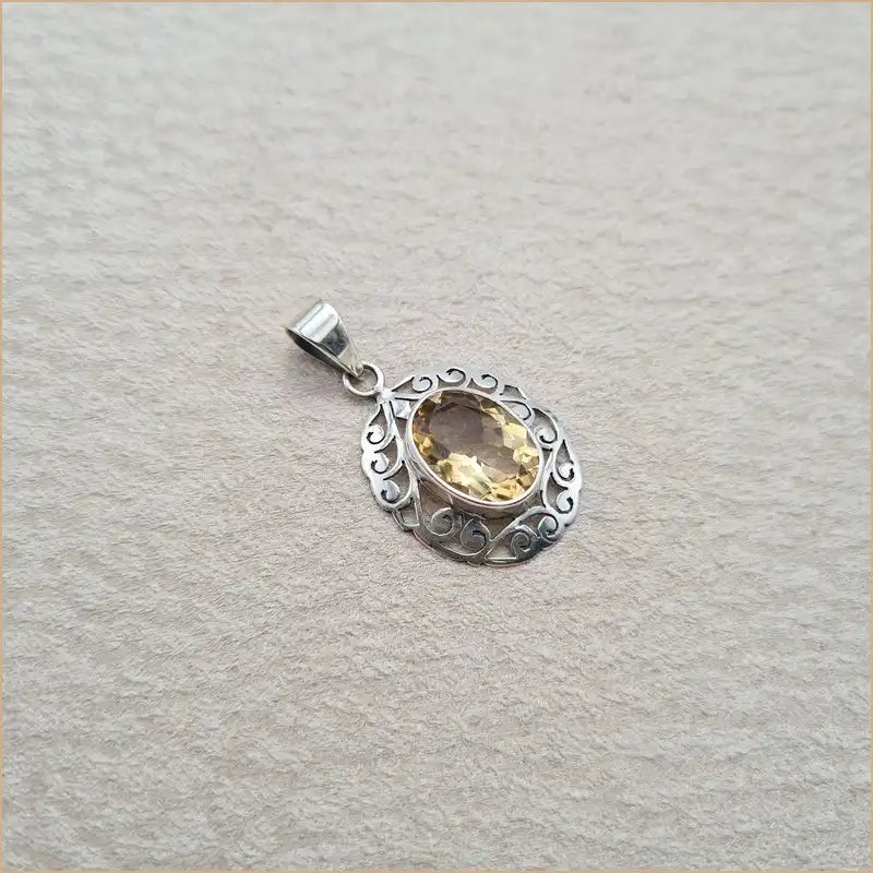 Pendentif citrine ciselé "PI1020.C"
