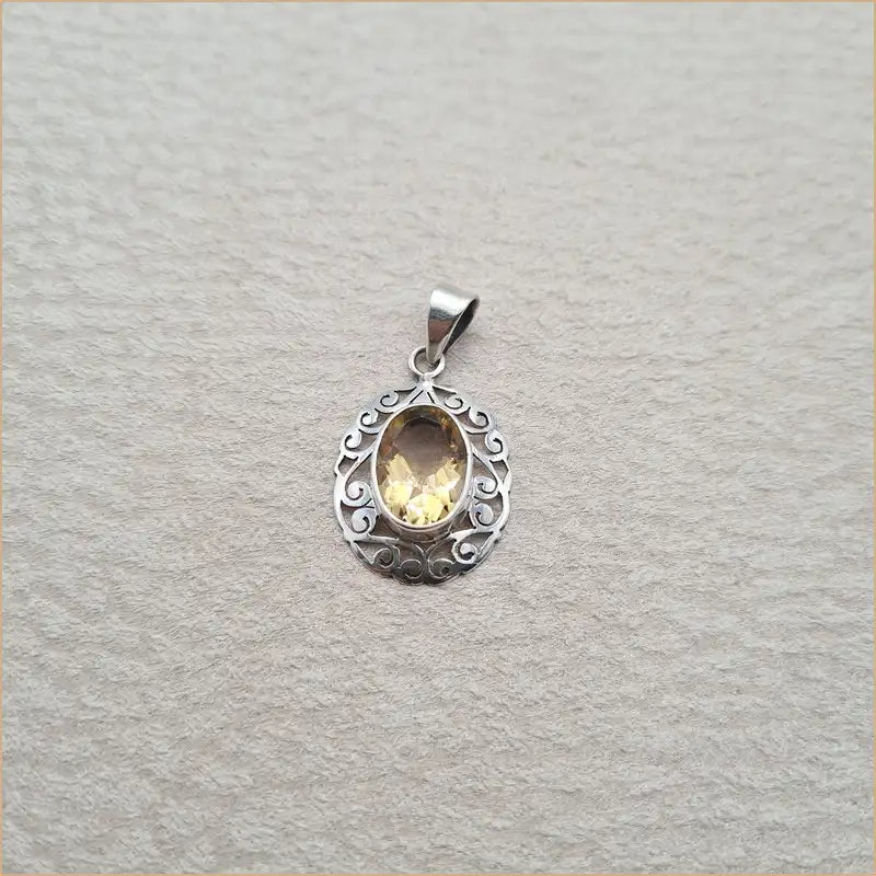 Pendentif citrine ciselé "PI1020.C"