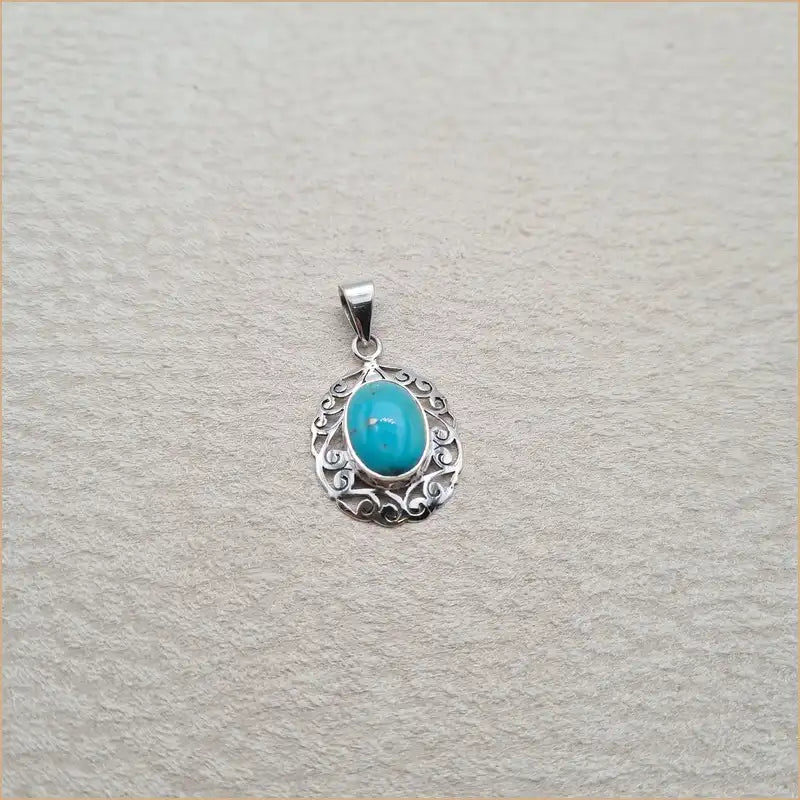 Pendentif turquoise ciselé "PI1021.Y"