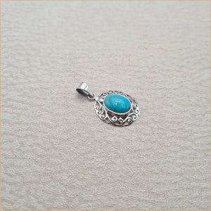 Pendentif turquoise ciselé "PI1021.Y"