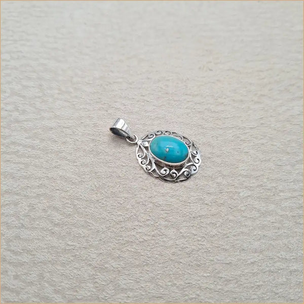 Pendentif turquoise ciselé "PI1021.Y"