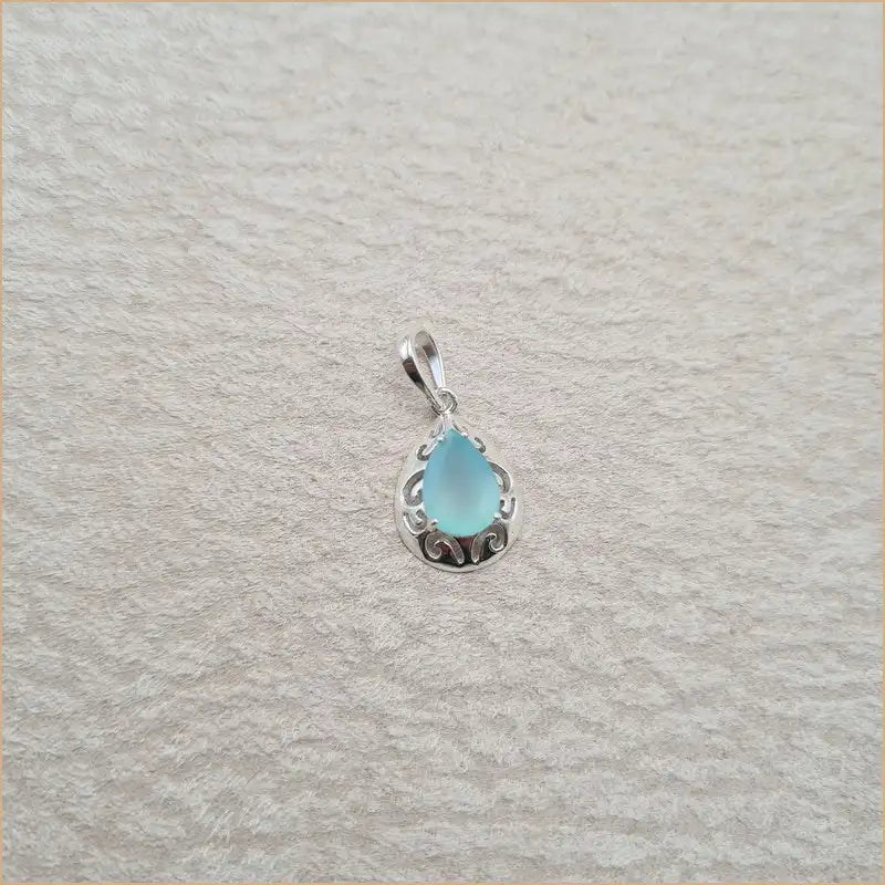 Pendentif calcédoine goutte "PI1026.B"