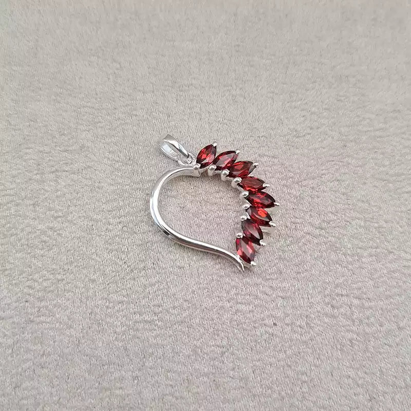 Pendentif coeur grenat "PI1205.G"