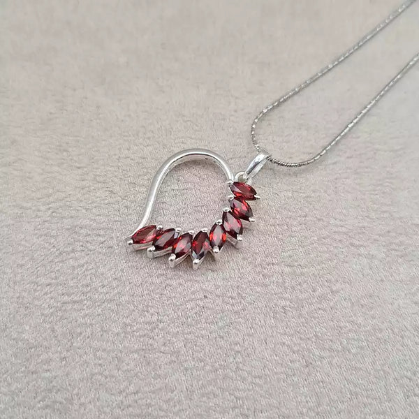 Pendentif coeur grenat "PI1205.G"