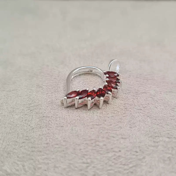 Pendentif coeur grenat "PI1205.G"