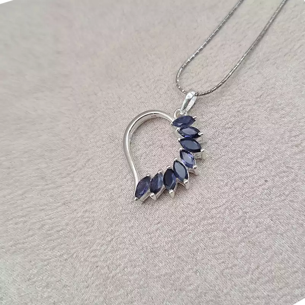 Pendentif coeur iolite "PI1205.I"