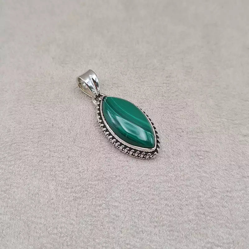 Pendentif marquise malachite "PI1221.A"