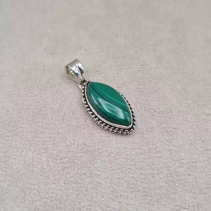 Pendentif marquise malachite "PI1221.A"