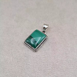 Pendentif rectangulaire malachite "PI1221.B"