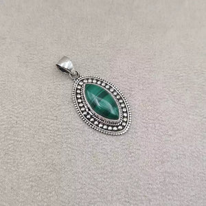 Pendentif marquise malachite "PI1223.M"