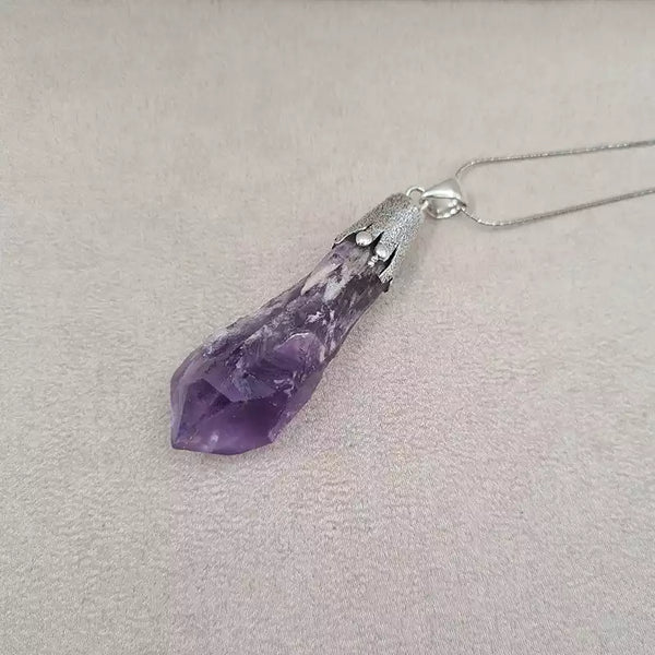 Pendentif pierre brute améthyste "PI1225.F"