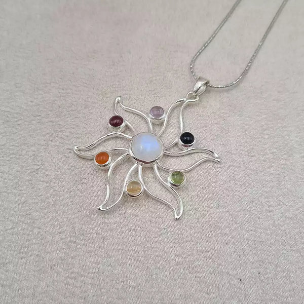 Pendentif soleil 7 chakras "PI1228"