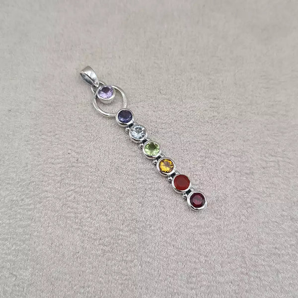 Pendentif verticale 7 chakras "PI1229"