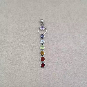 Pendentif verticale 7 chakras "PI1229"