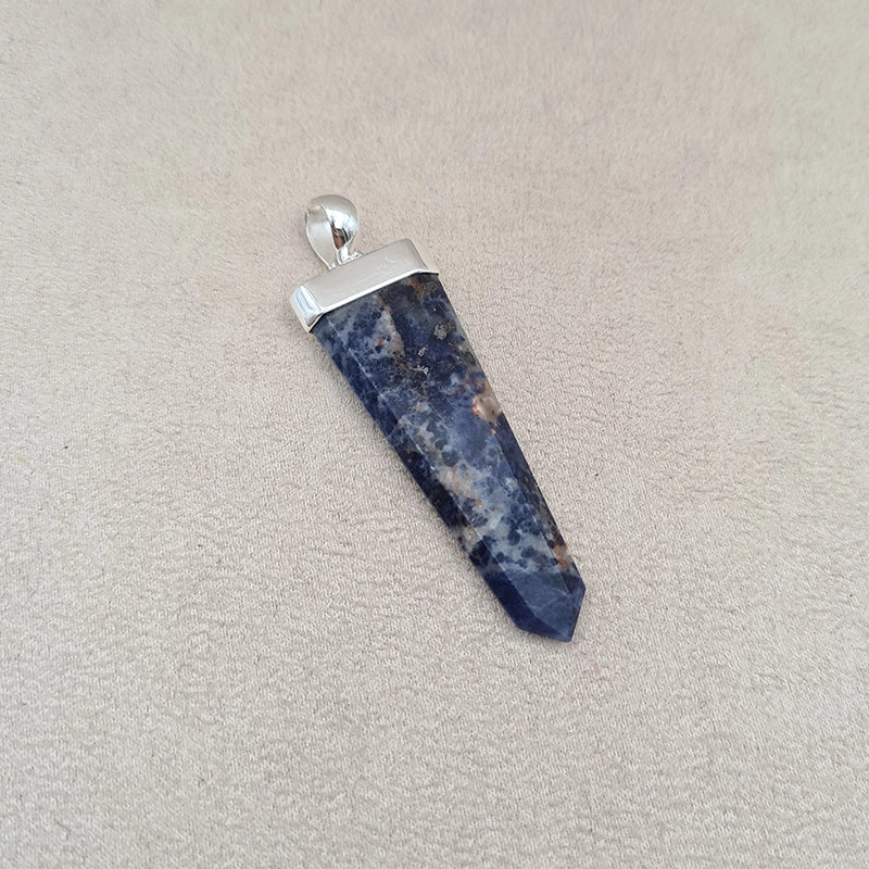 Pendentif crayon sodalite plate "PI1242"