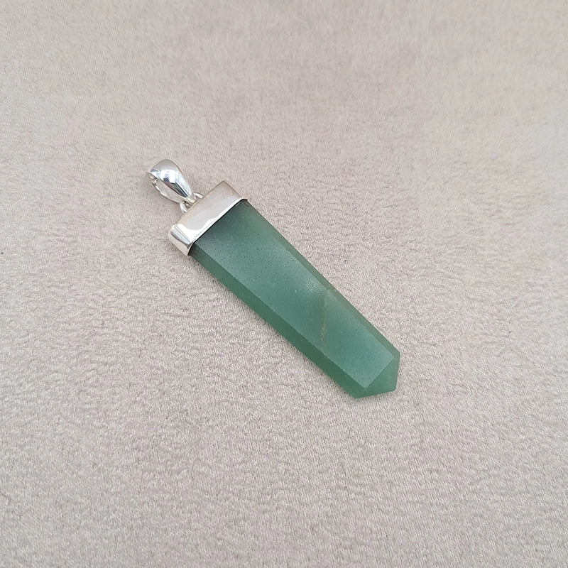 Pendentif jade plate à facettes "PI1247.B"