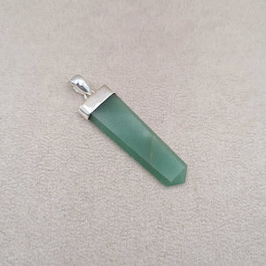 Pendentif jade plate à facettes "PI1247.B"