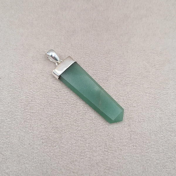 Pendentif jade plate à facettes "PI1247.B"