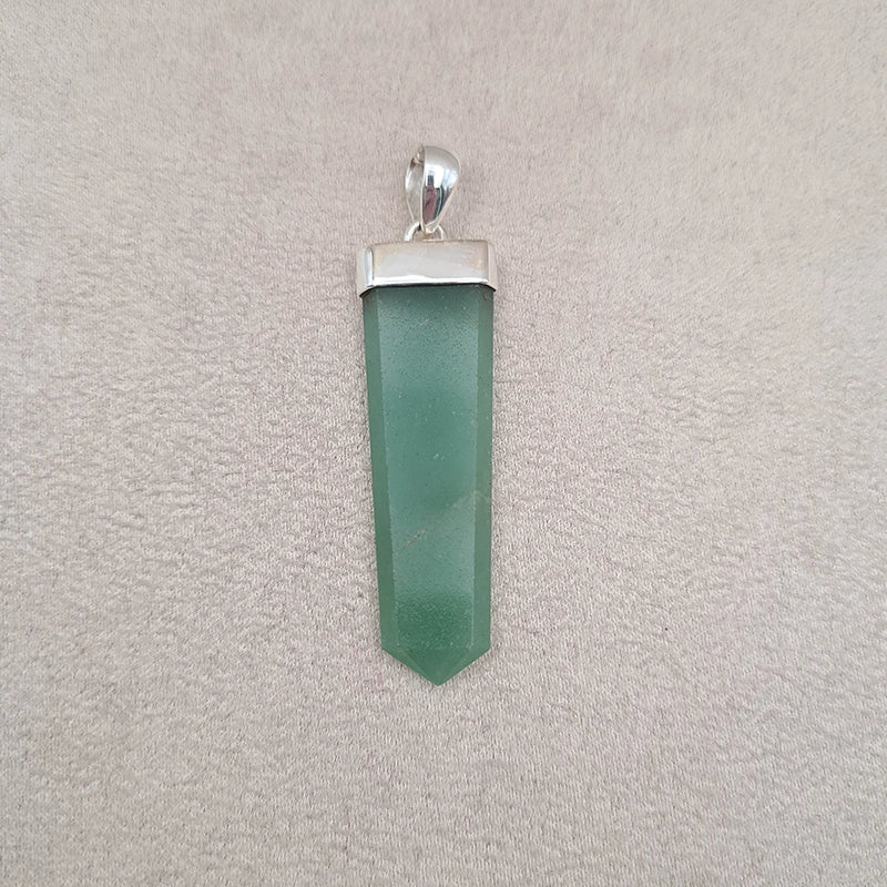 Pendentif jade plate à facettes "PI1247.B"