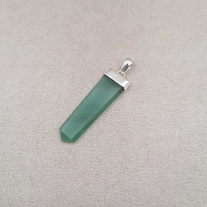 Pendentif jade plate à facettes "PI1247.B"