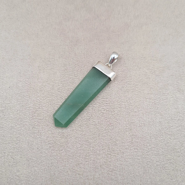 Pendentif jade plate à facettes "PI1247.B"