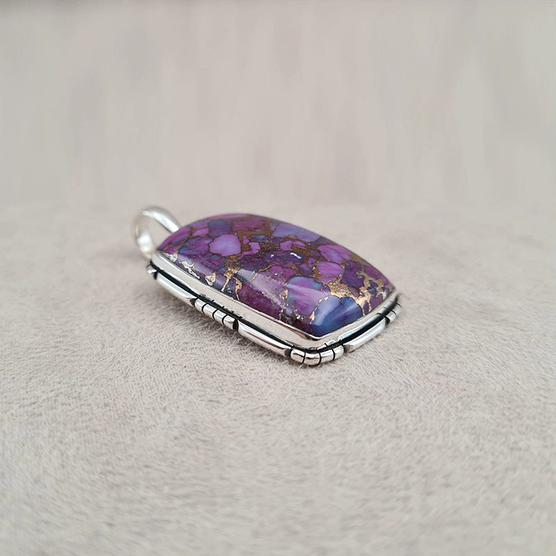 Pendentif rectangulaire turquoise "PI1248.F"