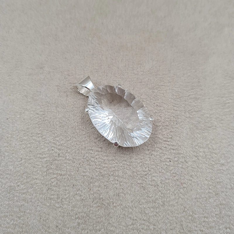 Pendentif ovale cristal de roche "PI1249.CR"