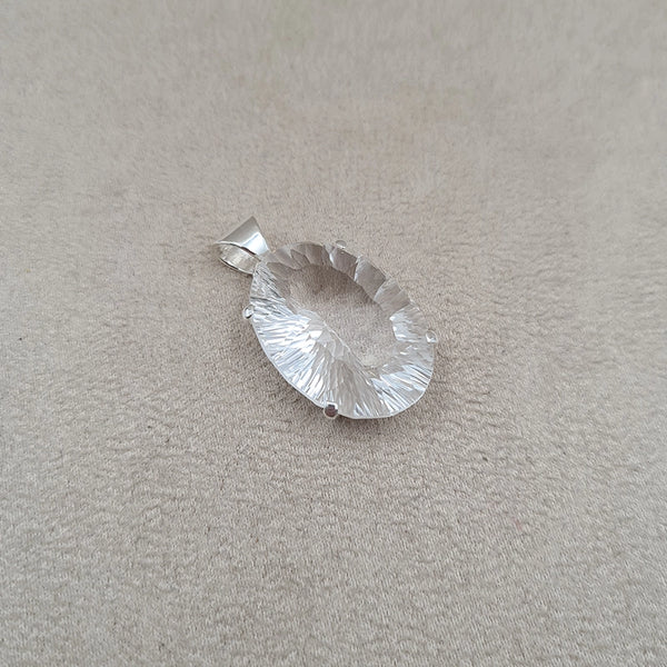 Pendentif ovale cristal de roche "PI1249.CR"