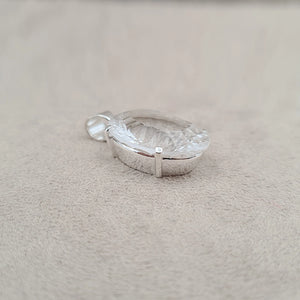 Pendentif ovale cristal de roche "PI1249.CR"