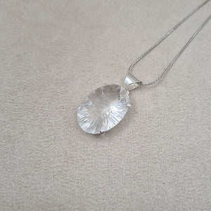 Pendentif ovale cristal de roche "PI1249.CR"