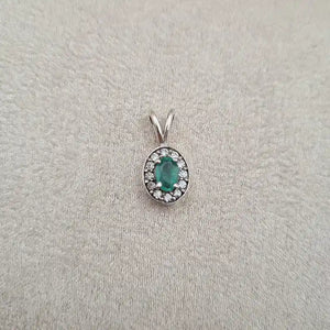 Pendentif émeraude rhodié "PI1281.E"