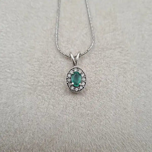 Pendentif émeraude rhodié "PI1281.E"