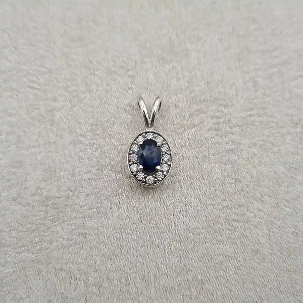 Pendentif saphir rhodié "PI1281.S"