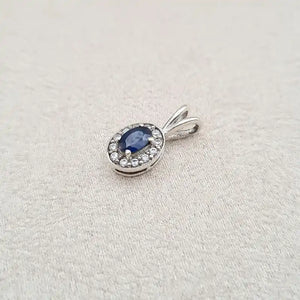 Pendentif saphir rhodié "PI1281.S"